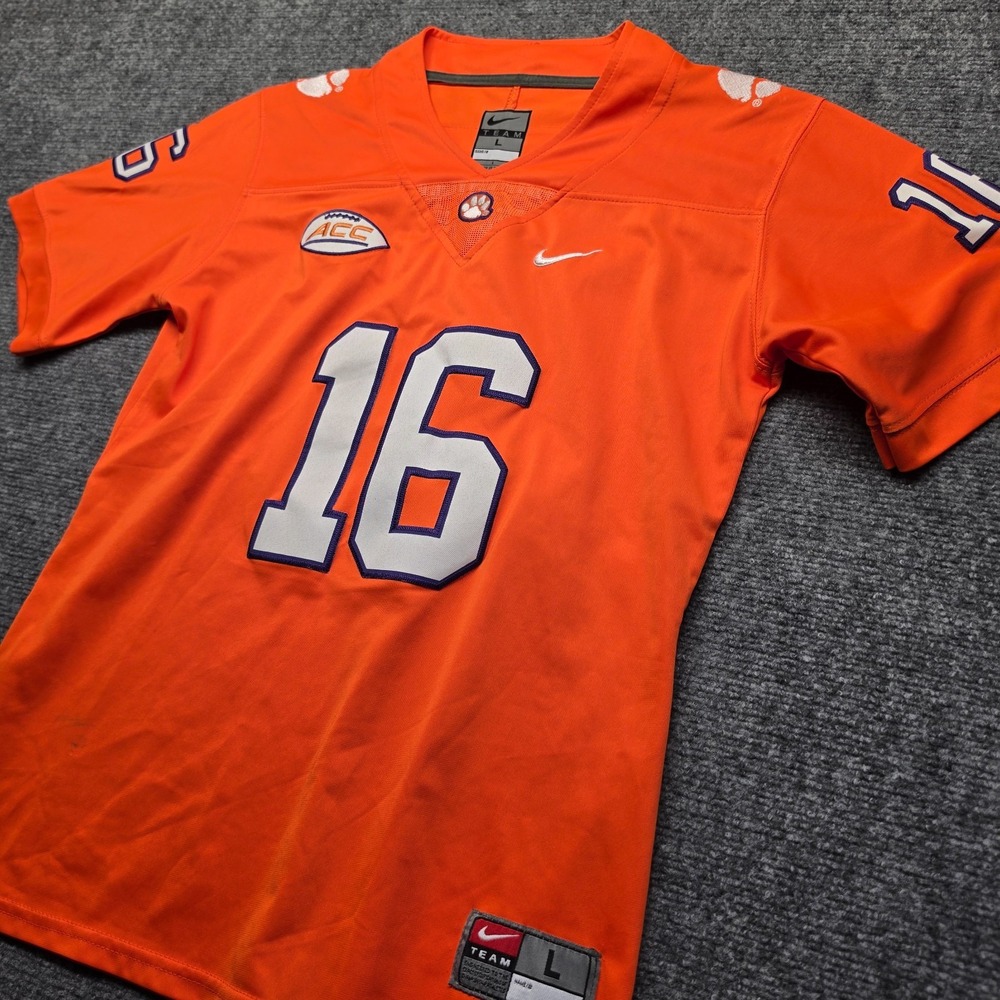 Nike Trevor Lawrence Clemson Tigers #16 Football Jersey Youth Large Orange ACC